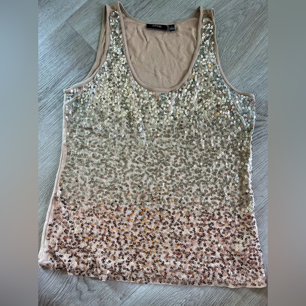 Apt. 9 Gold Sequin Tank Top